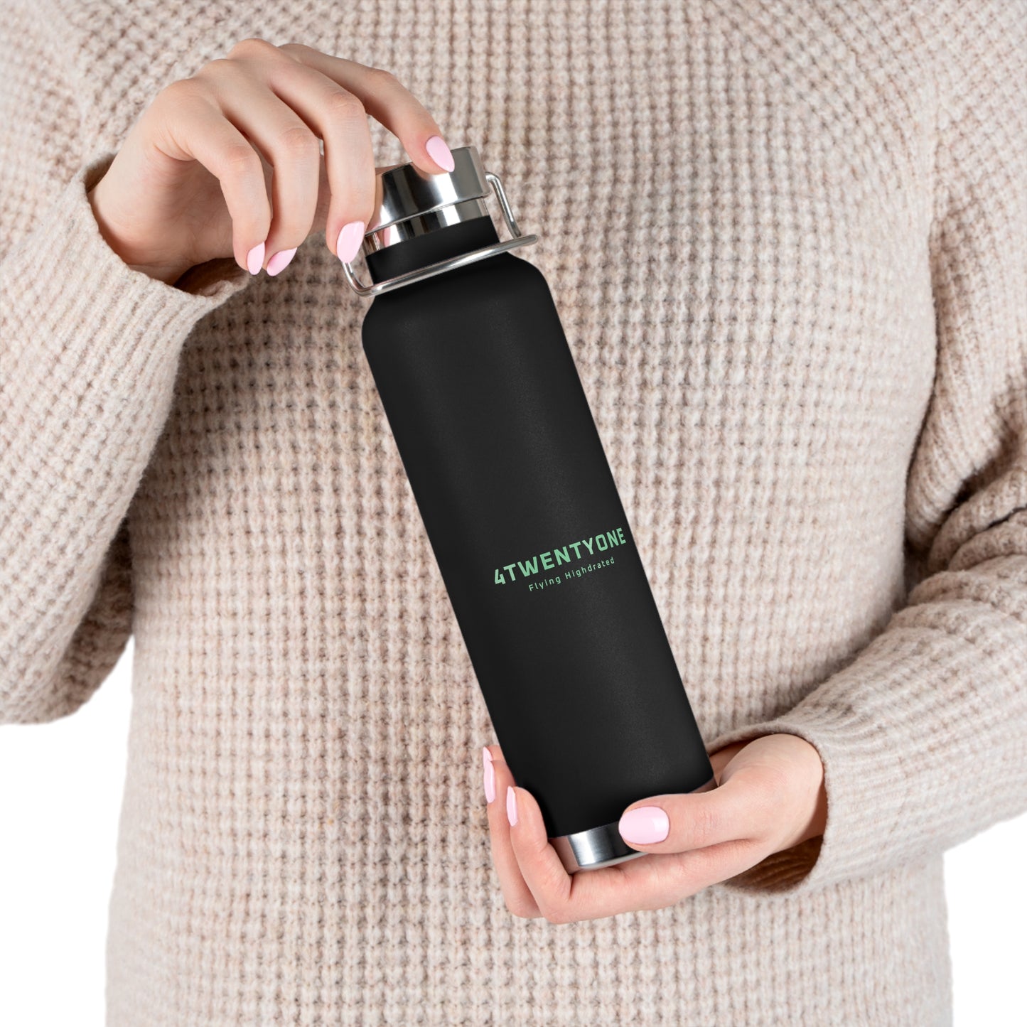 Light Green - 4TwentyOne Flying Highdrated - Copper Vacuum Insulated Bottle - Free Shipping